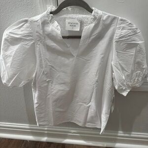 Hyacinth house white ruffle Leigh blouse